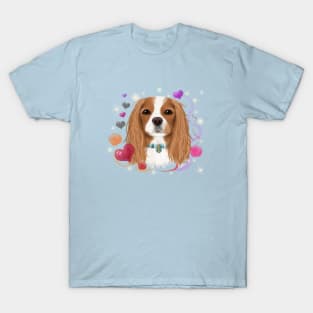 Blenheim Cavalier King Charles Spaniel Love Design T-Shirt